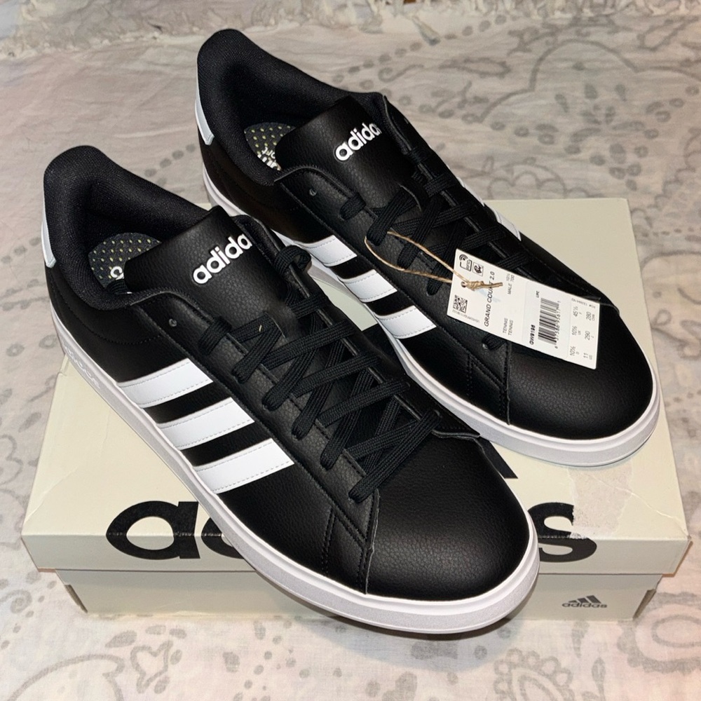 NEW Adidas Grand Court 2.0 Sneakers Black White GW9196 Sz 11